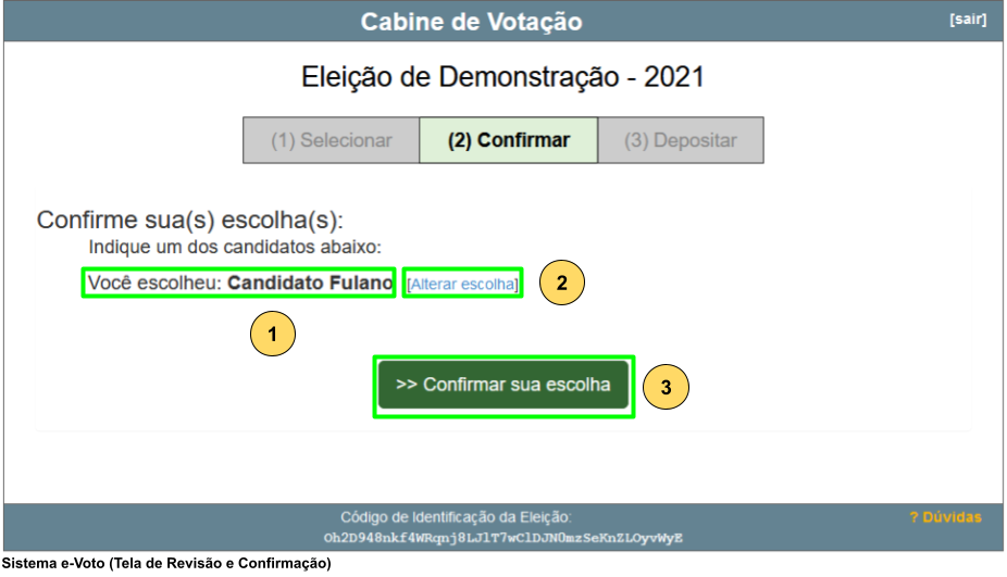 Tela - Revisão e Confirmação