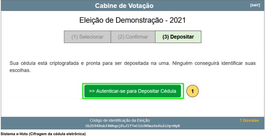 autenticar-se para depositar a cédula